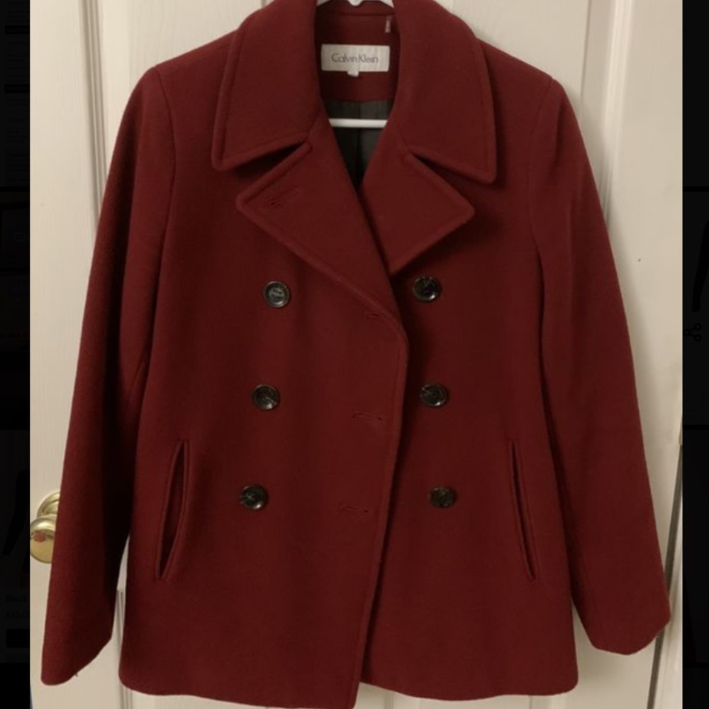 Calvin Klein deep red coat